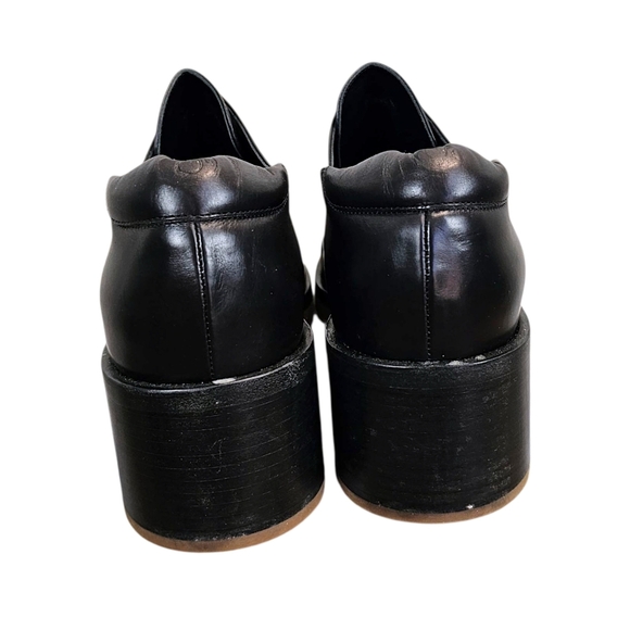 Jil Sander Black Leather Block Heel Loafers Minimalist Slip-On Designer Shoes 10 - Picture 7 of 14
